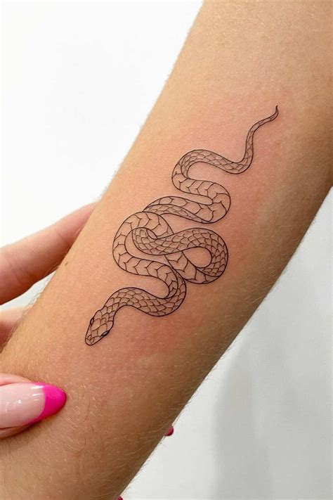 simple snake tattoo forearm.